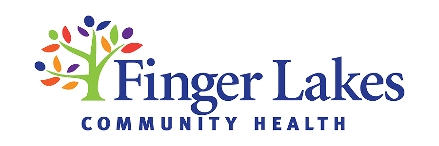 Logo of Finger Lakes Community Health with a colorful tree design.
