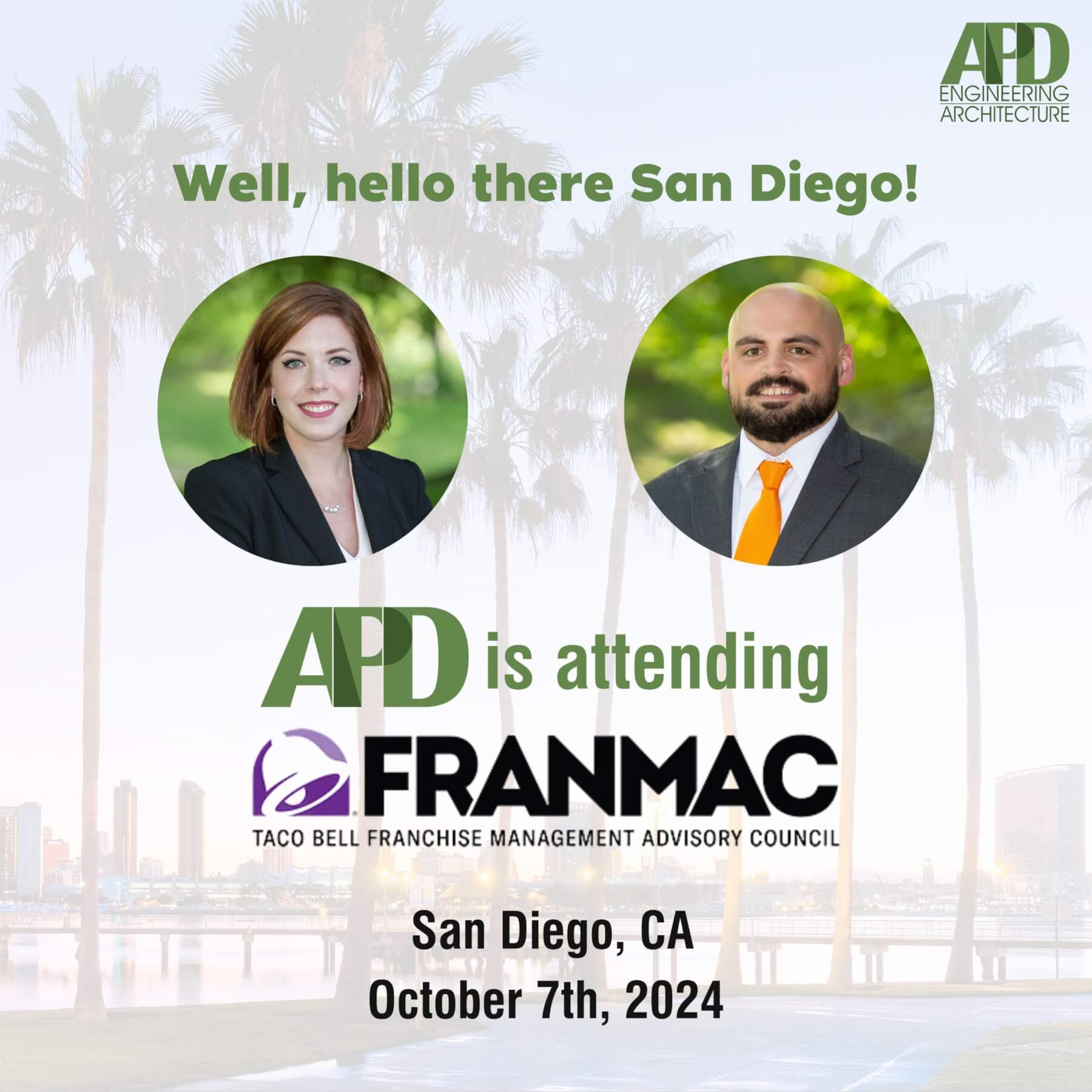 APD Engineering attends FRANMAC in San Diego, October 2024.