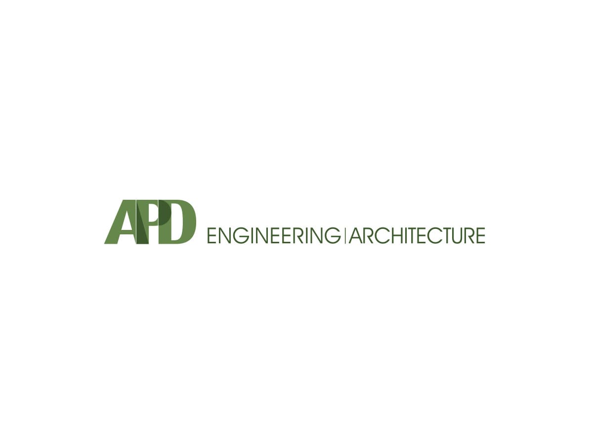 APD Engineering and Architecture logo in green text, representing the firm's design and building services.
