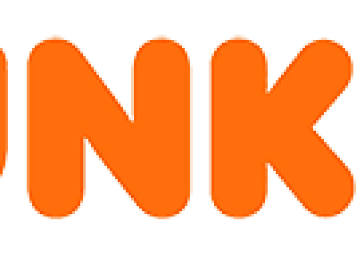 Dunkin' logo in bold orange letters with a pink apostrophe, reflecting the brand's vibrant and energetic identity.