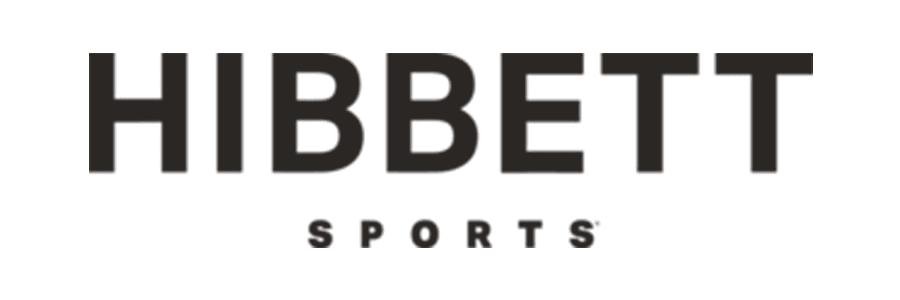 Hibbett Sports logo in bold black font, representing athletic gear retailer focused on sports enthusiasts.